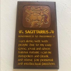 Vintage 70’s Wallace Berries Sagittarius Plaque